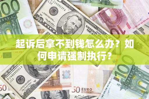 武汉起诉后拿不到钱怎么办？如何申请强制执行？